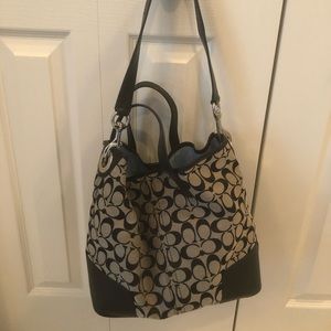 Coach logo purse in black and grey. Like new.